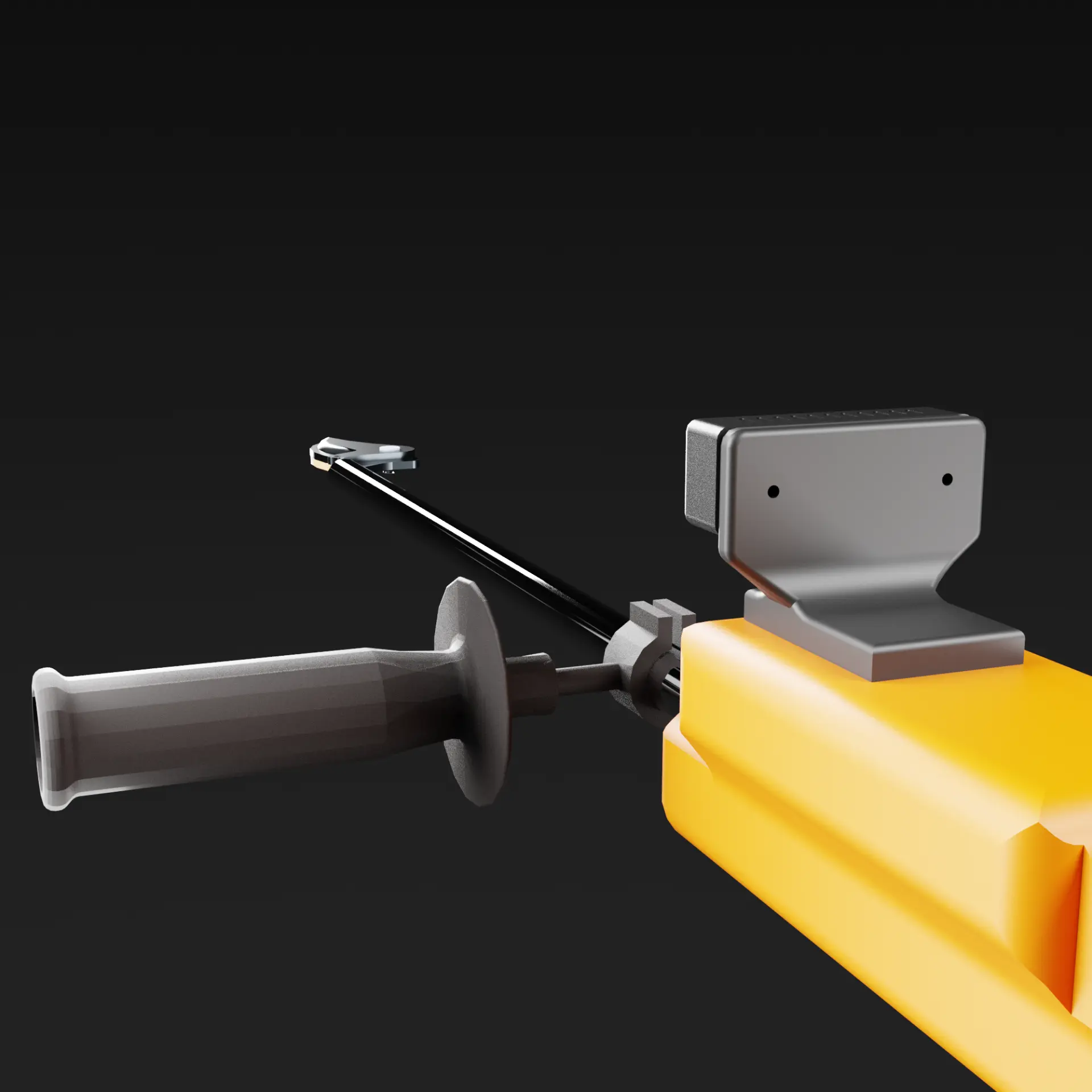 HARPOON instrument render, handle and camera mount close-up