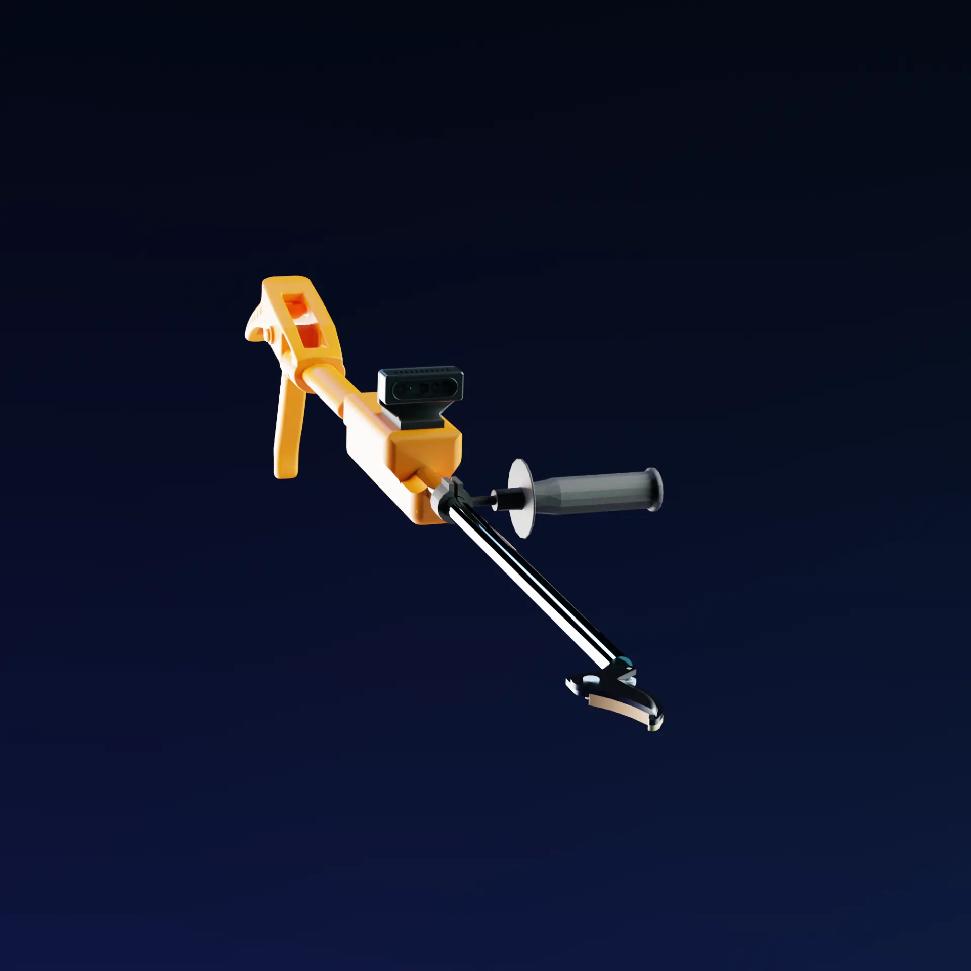 HARPOON instrument render, angled view on dark background
