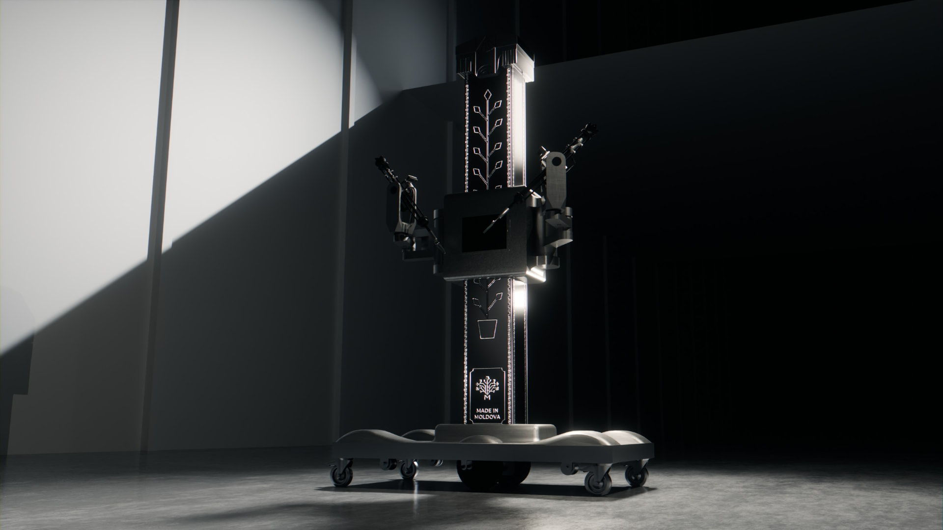 HARVIX concept render — three-quarter view