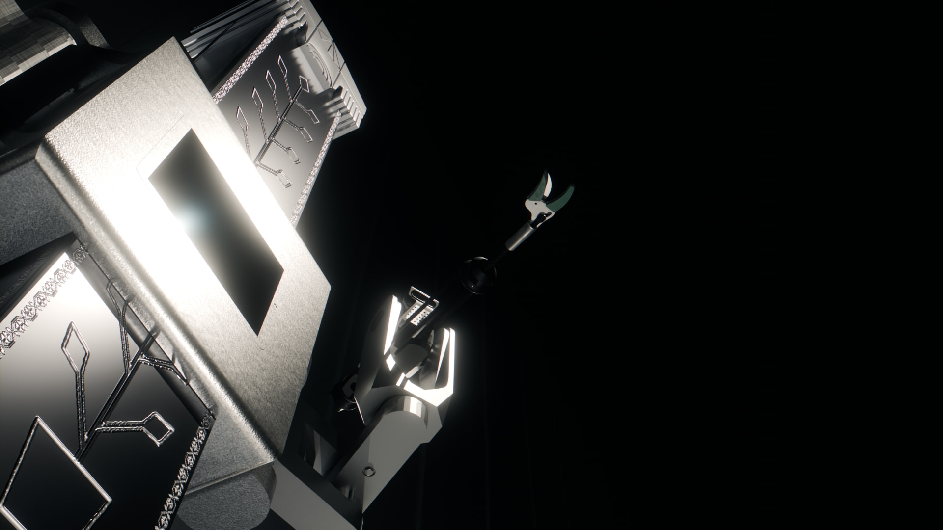 HARVIX concept render — detail of the picking arm